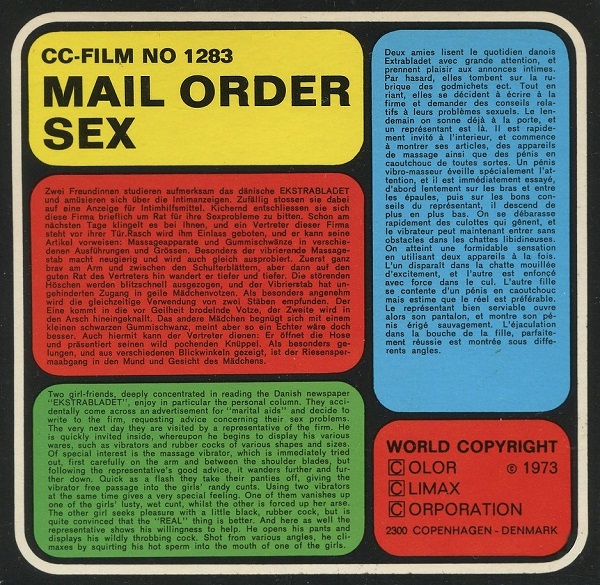 Color Climax Film 1283 - Mail Order Sex " Vintage 8mm Porn, 