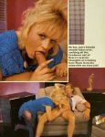 Two shots of blonde chick sucking cock while man relaxes on couch